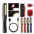 Portable LED+COB Rechargeable Pocket Work Light Magnetic Pen Clip Camping Car Inspection Flashlight