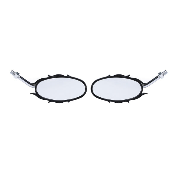 8mm 10mm Motorcycle Flame Rear View Mirror For Harley Honda Suzuki