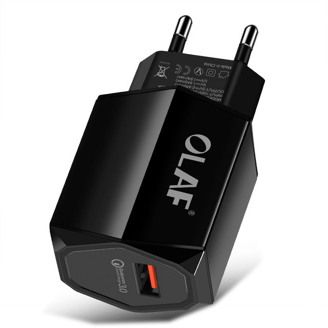 OLAF 2.4A USB Charger Quick Charge 3.0 Fast Charge 18W Portable Wall USB Power Adapter Charging for Phone