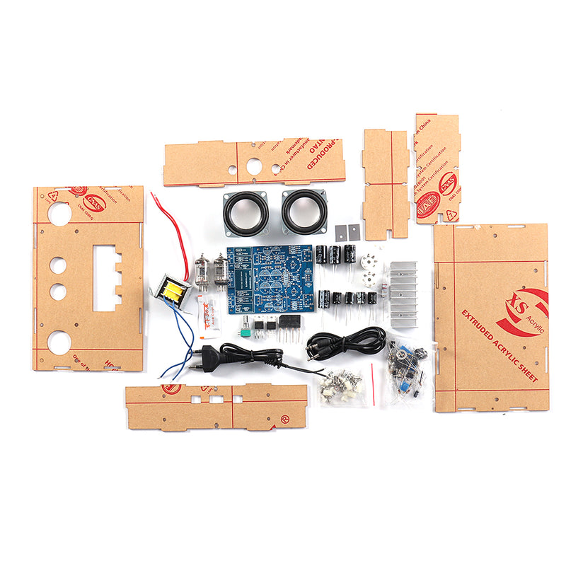 DIY 6J1 Tube Preamp Amplifier Board Pre-amp Headphone Amp 6J1 Valve Preamp Bile Buffer diy Kits With 12v Dual Power Shell Speaker