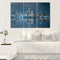 Miico Hand Painted Three Combination Decorative Paintings Harbor Night Wall Art For Home Decoration