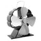 4 Blade Stove Fan 160-210CFM 1300RPM Heat Powered Stove Fan for Wood Log Burner Fireplace Slient Eco-Frienly Fan