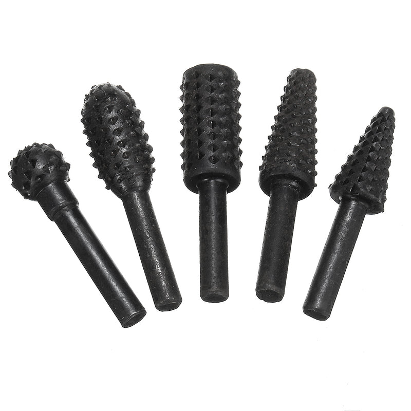 5/10Pcs Woodworking Electric Rotary File Wood Carving Root Milling Tool Cutter Grinding Head Set