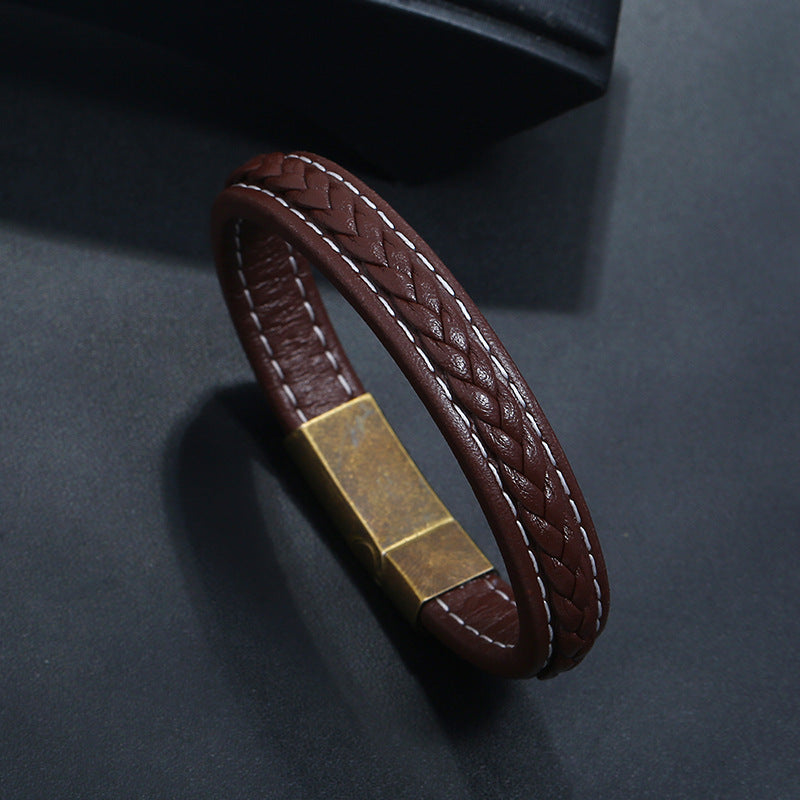 Hand-woven Multi-layer Leather Creative Men's PU Bracelet