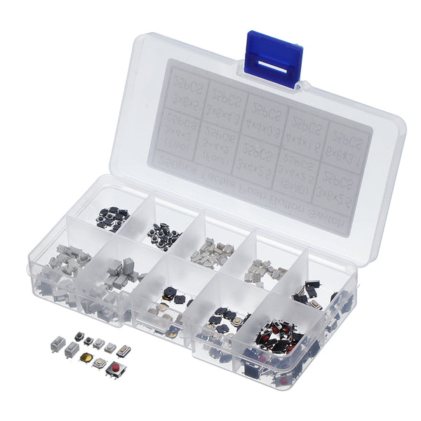250pcs 10 Types Tactile Push Button Touch Switch Remote Keys Button Microswitch for school education Lab DIY Kit
