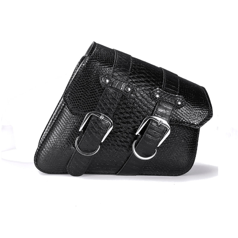 Left/Right PU Leather Motorcycle Saddlebags Luggage Saddle Pannier Bag Black Universal
