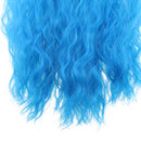 Long Fluffy Wavy Wig Hair Hairpiece For 1/3 BJD Dolls Making & Repair Blue