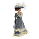 1:12 Porcelain Doll Victorian Lady in Dark Green Dress Dollhouse Decoration