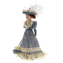 1:12 Porcelain Doll Victorian Lady in Dark Green Dress Dollhouse Decoration