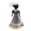 1:12 Porcelain Doll Victorian Lady in Dark Green Dress Dollhouse Decoration