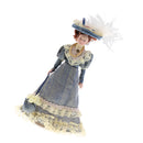 1:12 Porcelain Doll Victorian Lady in Dark Green Dress Dollhouse Decoration