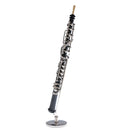 1/6 Copper Oboe Hautbois Model with Stand Musical Instrument Decor for Action Figures 12inch Dolls Accessory