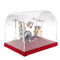 1/12 Dollhouse Miniature Copper Drum Set Model with Display Box Musical Instrument Decoration