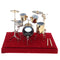 1/12 Dollhouse Miniature Copper Drum Set Model with Display Box Musical Instrument Decoration