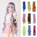 Fashion 25cm DIY Doll Wigs Long Curly Wavy High Temperature Wire Handmade Orange
