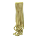 Fashion 25cm DIY Doll Wigs Long Curly Wavy High Temperature Wire Handmade Light Gold