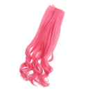 Fashion 25cm DIY Doll Wigs Long Curly Wavy High Temperature Wire Handmade Peach Pink