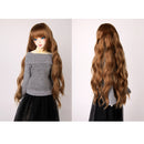 Fashion 25cm DIY Doll Wigs Long Curly Wavy High Temperature Wire Handmade Peach Pink