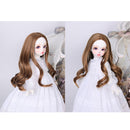 Fashion 25cm DIY Doll Wigs Long Curly Wavy High Temperature Wire Handmade Peach Pink