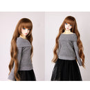 Fashion 25cm DIY Doll Wigs Long Curly Wavy High Temperature Wire Handmade Peach Pink
