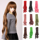 Fashion 25cm DIY Doll Wigs Long Curly Wavy High Temperature Wire Handmade Peach Pink