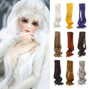 Fashion 25cm DIY Doll Wigs Long Curly Wavy High Temperature Wire Handmade Peach Pink