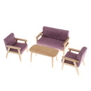Purple Sofa Couch End Table Furniture Set For 1:12th Dollhouse Accessories