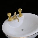 Dollhouse Miniature Ceramic Bathroom Furniture Toilet Basin Bathtub 5pcs Set