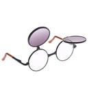 Retro Copper Double Fold Sunglasses Eyeglasses Fashion Outfit for 1/6 BJD Dollfie Neo Blythe 12inch Dolls Clothing Dress Up Gradient Purple Lens
