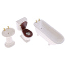 3pcs Mini White Ceramic Bathroom Set for 1:12th Scale Dolls House Furniture