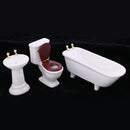 3pcs Mini White Ceramic Bathroom Set for 1:12th Scale Dolls House Furniture