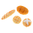 4pcs Dolls House Miniature Bakery Shop Kitchen Food Bread 1:12th Scale