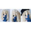 Long Wave Curly Wig Golden Hair for 1/6 BJD Dollffie MSD AOD AS Dolls Hairpiece DIY Making Repair Accessory