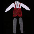 1/3 BJD Fancy White Blouse Plaid Suspender Pants Set Clothes for 60cm Fairy Night Lolita Doll SD LUTS DOT