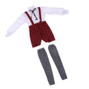 1/3 BJD Fancy White Blouse Plaid Suspender Pants Set Clothes for 60cm Fairy Night Lolita Doll SD LUTS DOT