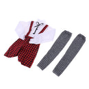 1/3 BJD Fancy White Blouse Plaid Suspender Pants Set Clothes for 60cm Fairy Night Lolita Doll SD LUTS DOT