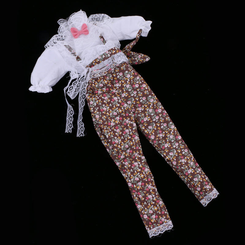 1/3 BJD Fancy White Blouse and Floral Suspender Pants Clothes for 60cm Fairy Night Lolita Doll SD LUTS DOT