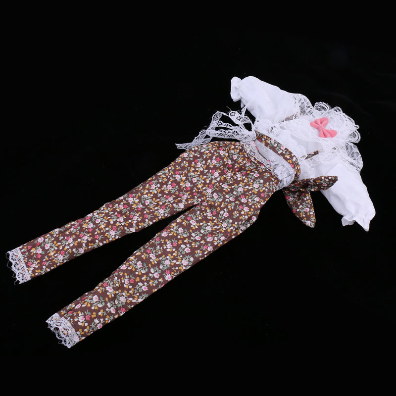 1/3 BJD Fancy White Blouse and Floral Suspender Pants Clothes for 60cm Fairy Night Lolita Doll SD LUTS DOT