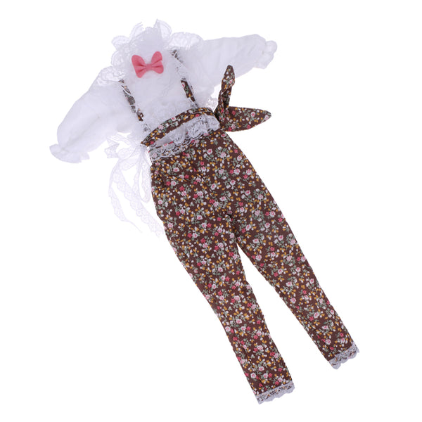 1/3 BJD Fancy White Blouse and Floral Suspender Pants Clothes for 60cm Fairy Night Lolita Doll SD LUTS DOT