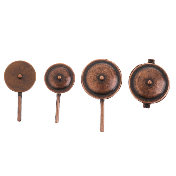 1/12 Dollhouse Miniature Kitchen Cookware 8PCS Metal Pots Pans Furniture Model Ornaments Accessory