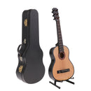 Mini 13cm Wooden Guitar Model PU Box Set for Action Figures Hot Toys Dolls House Miniature Decor