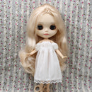 Fashion Strapless Lace Dress Short Sleeve Skirt Casual Outfit for 1/6 Pullip Blythe Azone Dolls Clothes Collections