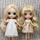 Fashion Strapless Lace Dress Short Sleeve Skirt Casual Outfit for 1/6 Pullip Blythe Azone Dolls Clothes Collections