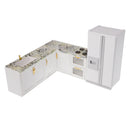 Dollhouse Miniature Kitchen Furniture and Refrigerator Set 1:12 Scale Model