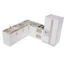 Dollhouse Miniature Kitchen Furniture and Refrigerator Set 1:12 Scale Model