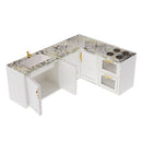 Dollhouse Miniature Kitchen Furniture and Refrigerator Set 1:12 Scale Model
