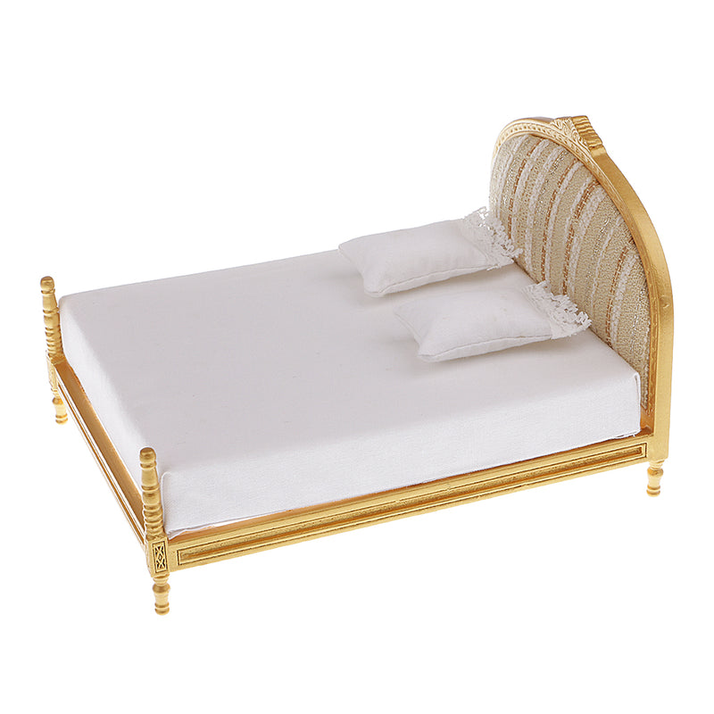 1/12 Dollhouse Miniature Bedroom European Furniture Double Bed with Mattress