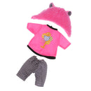 Handmade Fashion Pink Tee Pants Hat Set Clothes Accessories for 40cm 16-inch Salon Doll Gifts