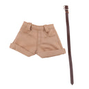 Fashion Brown Short Trousers Belt Suit Outfit for 12inch Blythe Momoko Azone Dolls Clothing Accessories