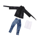 Fashion White Vest Ripped Jeans Jacket Suit Tops Pants Clothes for 12inch Blythe Takara Azone Dolls Accessories